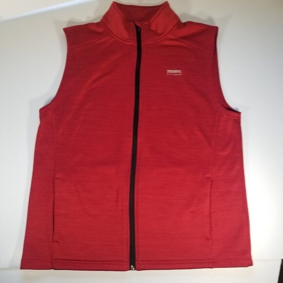 Running Room Fit Wear Thermal Vest Large Red Full Zip Reflective logos Pockets - Picture 11 of 15